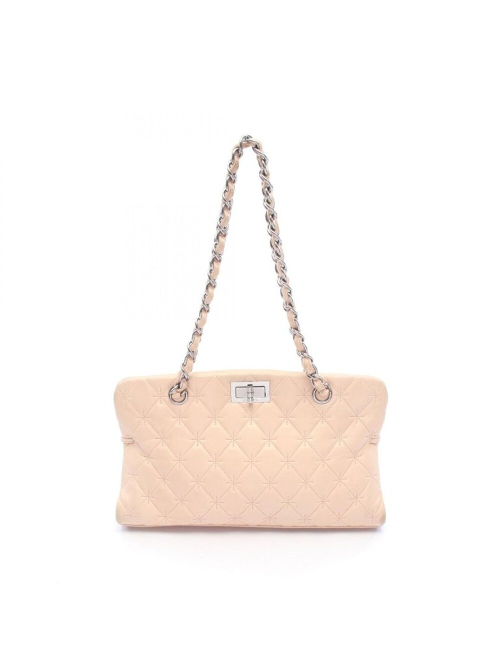 Chanel Shoulder Bag 2.55 Quilted Light Beige Lambskin Chain Tote